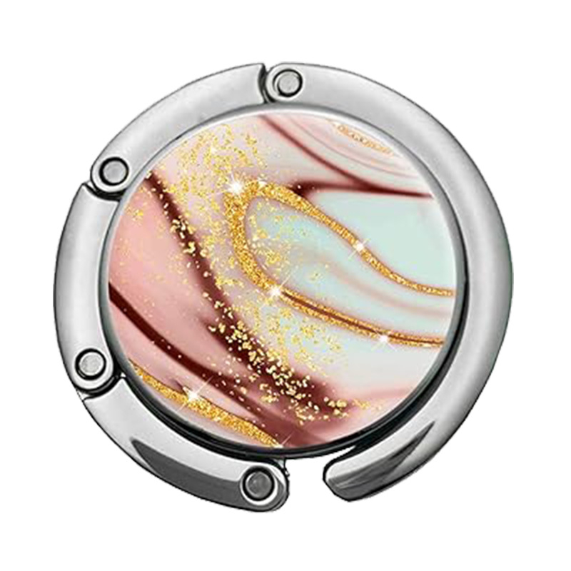 Határokon átnyúló, népszerű, összecsukható, márványmintás akasztó, kreatív táskaakasztó, hordozható, kis asztali oldalsó akasztó, táskaakasztó