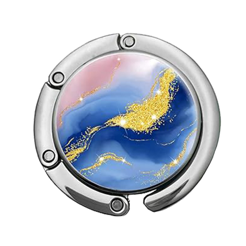 Határokon átnyúló, népszerű, összecsukható, márványmintás akasztó, kreatív táskaakasztó, hordozható, kis asztali oldalsó akasztó, táskaakasztó