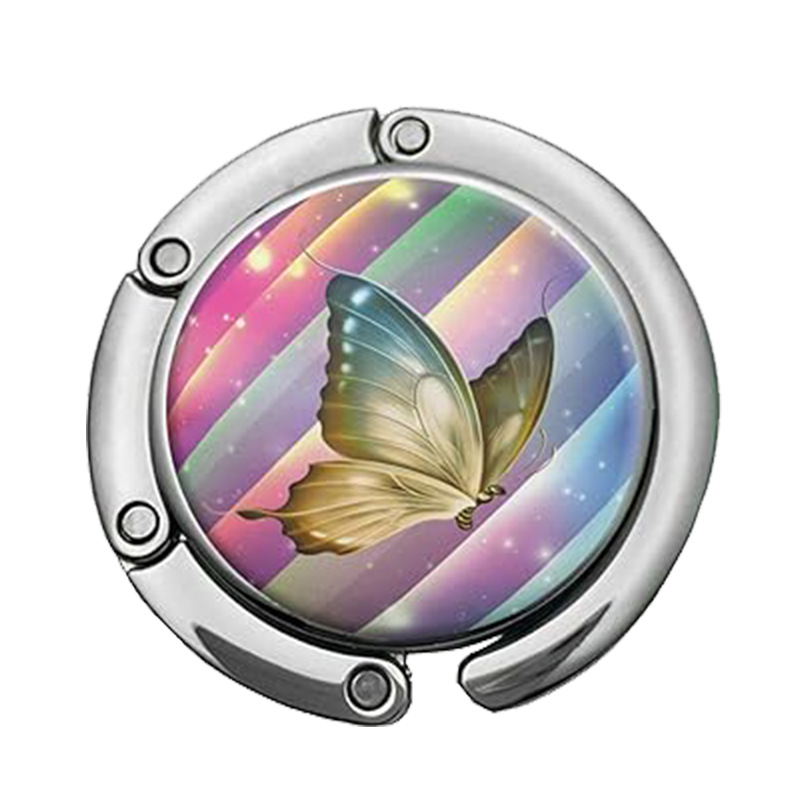 Határokon átnyúló, népszerű, összecsukható, márványmintás akasztó, kreatív táskaakasztó, hordozható, kis asztali oldalsó akasztó, táskaakasztó