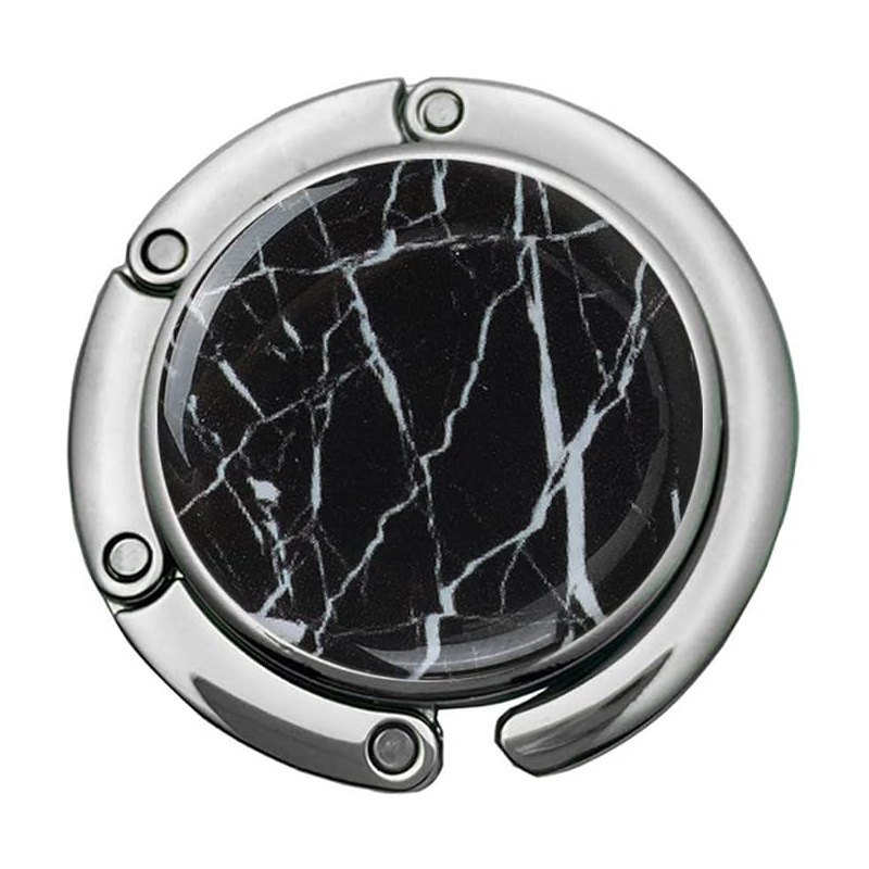 Határokon átnyúló, népszerű, összecsukható, márványmintás akasztó, kreatív táskaakasztó, hordozható, kis asztali oldalsó akasztó, táskaakasztó