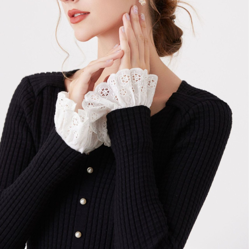 Naujos prancūziškos netikros rankovės, tuščiaviduriai nėrinių aksesuarai, temperamentingi nėriniai, dekoratyviniai netikri rankogaliai, tarpvalstybinis gamintojas, didmeninė prekyba