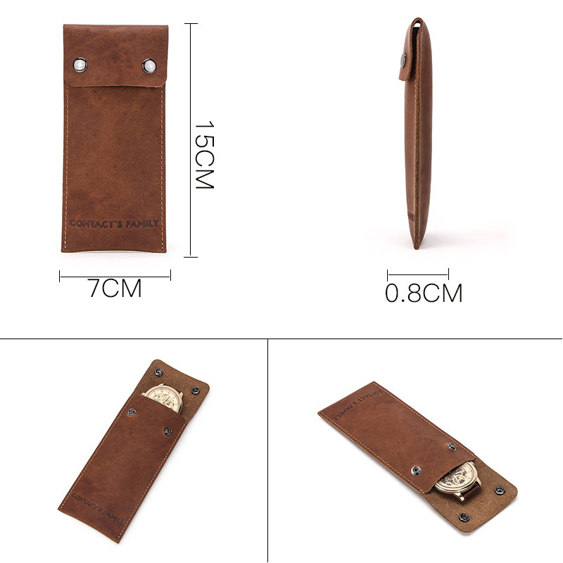 Προστατευτική θήκη ρολογιών από δέρμα εξωτερικού εμπορίου για Apple Watch τρελό δερμάτινο ρολόι αλόγων καθολική απλή δερμάτινη θήκη