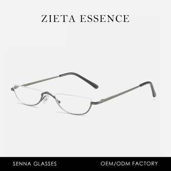 Очила за четене с полурамка, специална форма, висяща тел, трансгранична търговия на едро на Amazon, прости полукръгли метални очила за четене с пружинни крачета