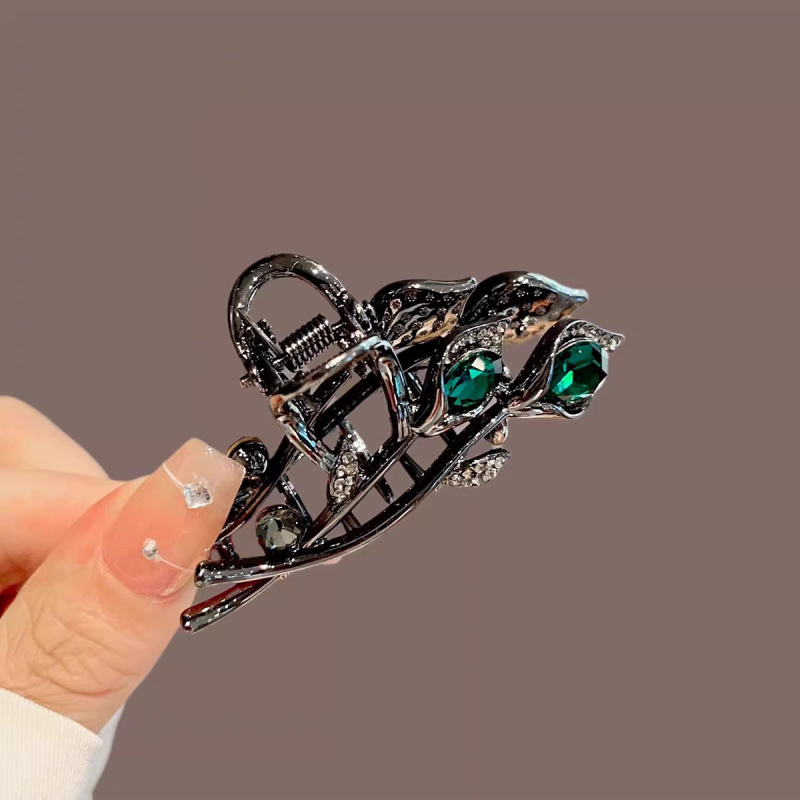 Prabangios, išskirtinės, vidutinio dydžio „Tulip“ formos plaukų segtukas, 2024 m., naujas, stilingas, pusiau surištas, ryklio formos plaukų segtukas pakaušyje.