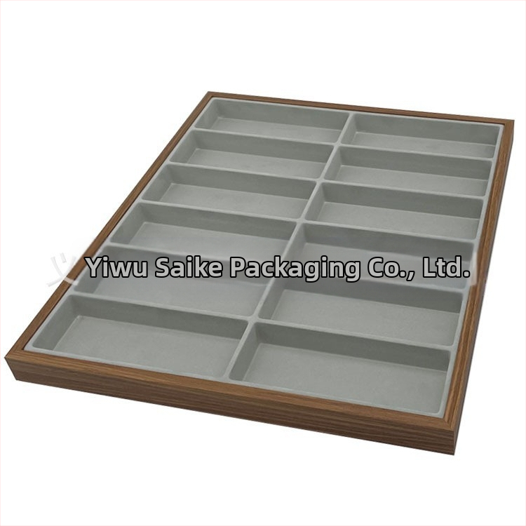 Търговски поднос за слънчеви очила с 12 очила от орехово дърво, бутици и сергии