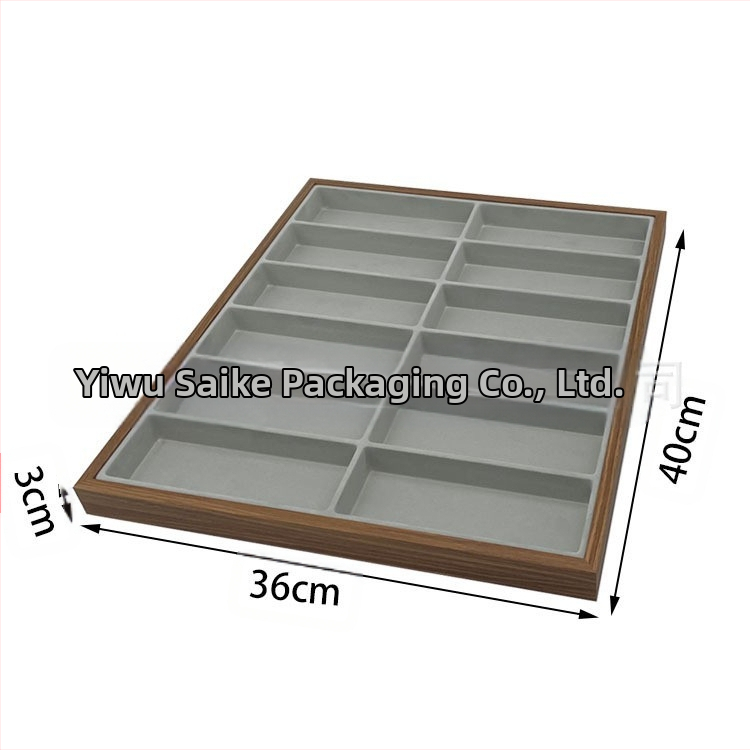 Търговски поднос за слънчеви очила с 12 очила от орехово дърво, бутици и сергии