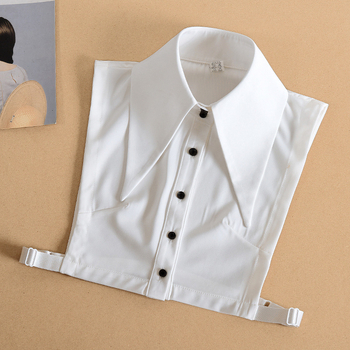 Γυναικείο νέο πουλόβερ με μεγάλο πέτο και ψεύτικο γιακά κορεάτικου στιλ, διακοσμητικό γιακά, ψεύτικο γιακά, φθινόπωρο και χειμώνας