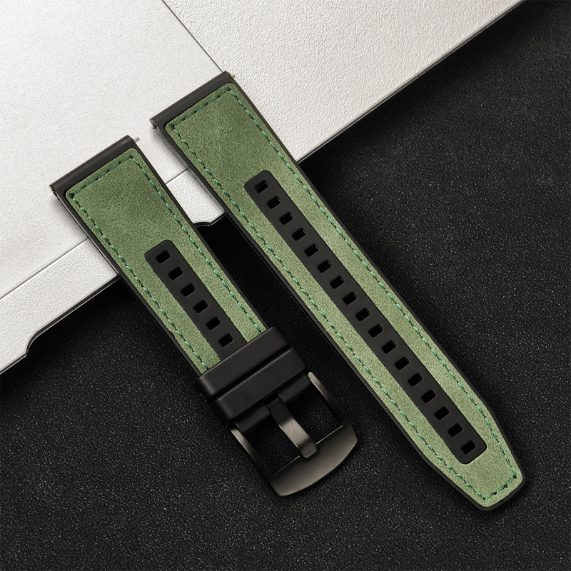 Alkalmas Samsung Watch Huawei GT3 22mm univerzális szilikon bőr gyorskioldású fülszíjhoz, bőr szilikon szíjjal