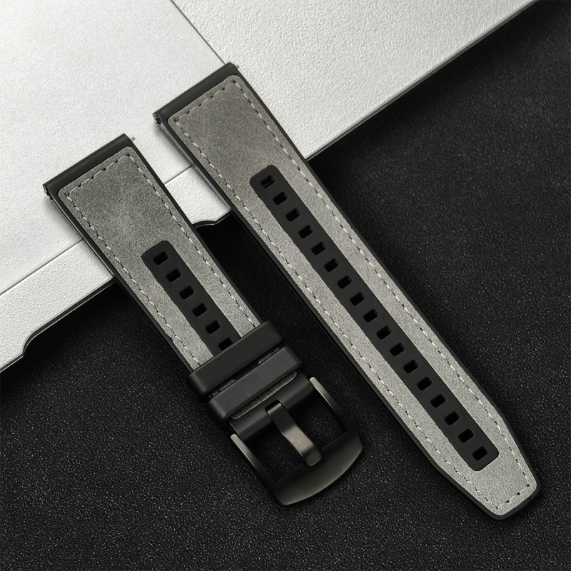 Alkalmas Samsung Watch Huawei GT3 22mm univerzális szilikon bőr gyorskioldású fülszíjhoz, bőr szilikon szíjjal