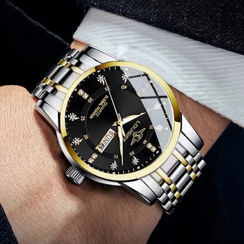 Louis Fans Νέο Ανδρικό Ρολόι Αδιάβροχο Φωτεινό Διπλό Ημερολόγιο Κορεάτικο Ρολόι Quartz TikTok AliExpress