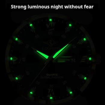 Louis Fans Νέο Ανδρικό Ρολόι Αδιάβροχο Φωτεινό Διπλό Ημερολόγιο Κορεάτικο Ρολόι Quartz TikTok AliExpress