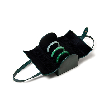 Veľkokapacitná úložná krabička na náramky Satchel so 7 pozíciami, zlatá a strieborná nefritová úložná krabička na náramky, prachotesná úložná krabička na náramky