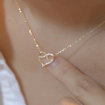 Strieborný náhrdelník 925, 18K zlatý, dámsky, módny, s láskou k internetu, celebritný, malý, svieži, jednoduchý, elegantný, nekonečná láska, retiazka na kľúčnu kosť