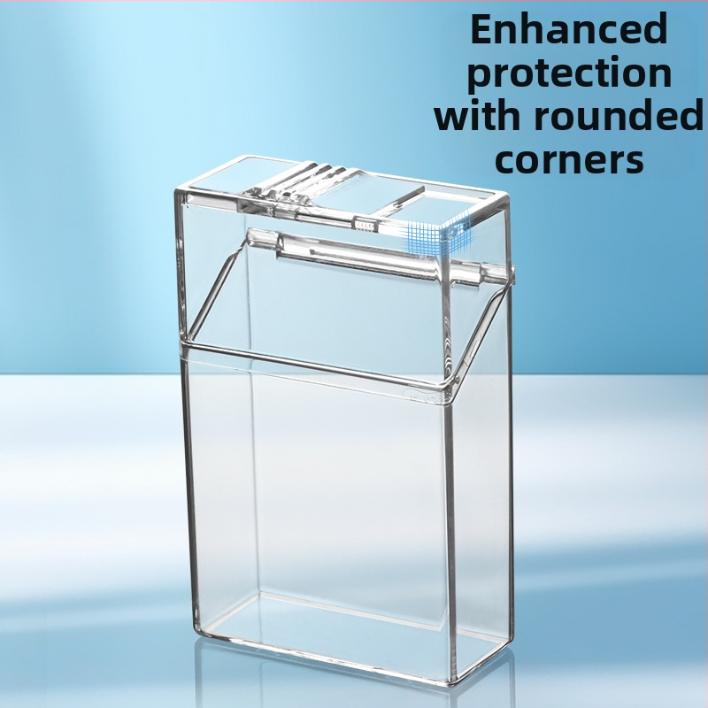 Läbipaistev sigaretikarp 20 sigaretile, pehmed ja kõvad sigaretipakid, niiskuskindel, higikindel, veekindel, rõhukindel sigaretikarp, vedruga libiseva kaanega sigaretikarp