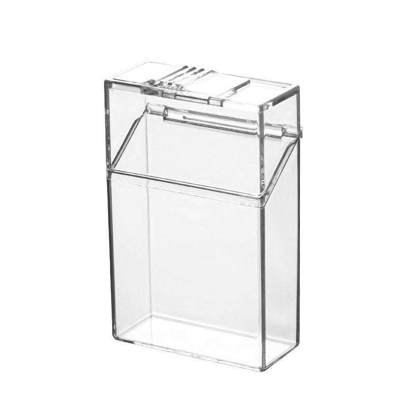 Läbipaistev sigaretikarp 20 sigaretile, pehmed ja kõvad sigaretipakid, niiskuskindel, higikindel, veekindel, rõhukindel sigaretikarp, vedruga libiseva kaanega sigaretikarp