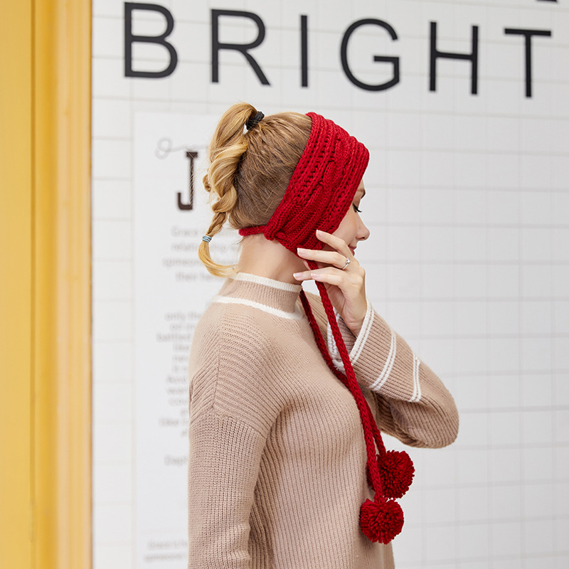 Fülvédők Téli Meleg és Aranyos Női Kötött Fűzős Szélálló Fülpárnák Gyapjú Fülmelegítők Fülfagyálló Fülvédők Nagykereskedelem