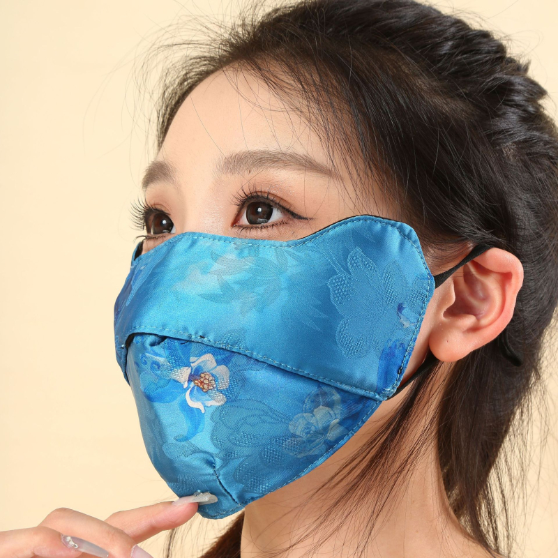 Naujos kiniško stiliaus kaukės rudeniui ir žiemai, šiltos raštuotos, vėjui ir šalčiui atsparios, retro stiliaus kaukės, UV spindulių apsaugančios veido kaukės, madingos veido kaukės