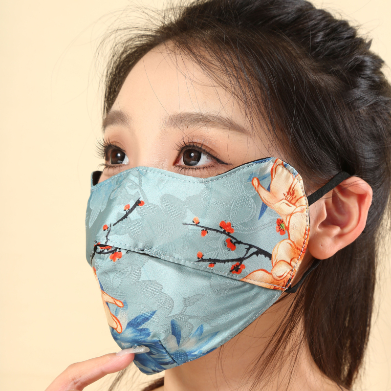 Naujos kiniško stiliaus kaukės rudeniui ir žiemai, šiltos raštuotos, vėjui ir šalčiui atsparios, retro stiliaus kaukės, UV spindulių apsaugančios veido kaukės, madingos veido kaukės