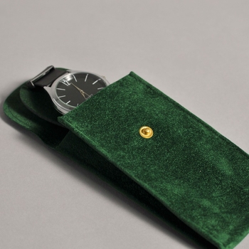 Határokon átnyúló új, lapos plüss patentgombos óratároló táska, karcálló, hordozható óratáska, ékszertáska