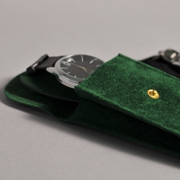 Határokon átnyúló új, lapos plüss patentgombos óratároló táska, karcálló, hordozható óratáska, ékszertáska