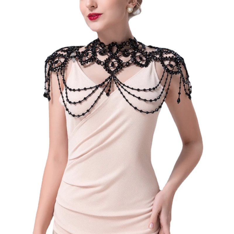 „Urapan Vg09“ nuotakos kutais puošta pečių grandinėlė, sunki rankomis karoliukais puošta „Cheongsam“ perlų skara, aksesuarai, vestuvių aksesuarai, vestuvių šventė