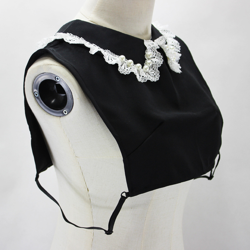 Lėlės apykaklė su kryžminiu kraštu, karoliukų, Peterio Peno dekoratyvinė apykaklė, balta, netikra apykaklė, AliExpress