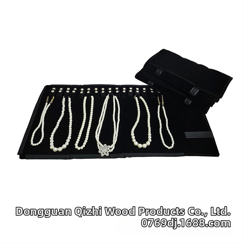 Ehted Kaelakee hoiukott Roll Bag Näitusel Kaasaskantav Kaelakee Kuva Kogumiskott Ehted Kokkupandav Flannelette