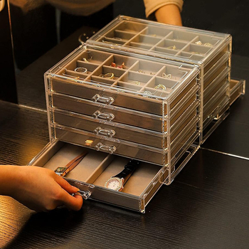 Daugiasluoksnė padalinta papuošalų dėžutė auskarai auskarai papuošalų laikymo dėžutė namams papuošalų dėžutės klasifikacija skaidri apdailos dėžutė didmeninė prekyba