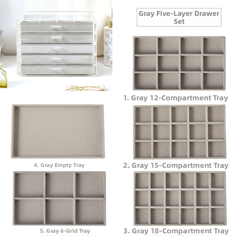 Daugiasluoksnė padalinta papuošalų dėžutė auskarai auskarai papuošalų laikymo dėžutė namams papuošalų dėžutės klasifikacija skaidri apdailos dėžutė didmeninė prekyba