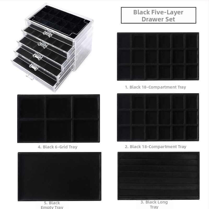 Daugiasluoksnė padalinta papuošalų dėžutė auskarai auskarai papuošalų laikymo dėžutė namams papuošalų dėžutės klasifikacija skaidri apdailos dėžutė didmeninė prekyba