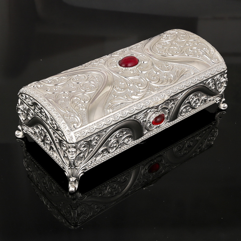 Kūrybinga europietiško stiliaus metalinė stačiakampė namų papuošalų dėžutė, aukščiausios klasės gimtadienio vestuvių dovanų dėžutė, skirta daiktams laikyti