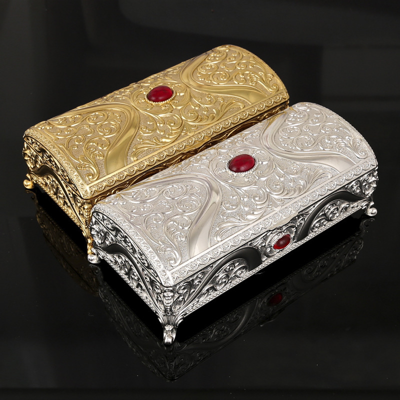 Kūrybinga europietiško stiliaus metalinė stačiakampė namų papuošalų dėžutė, aukščiausios klasės gimtadienio vestuvių dovanų dėžutė, skirta daiktams laikyti