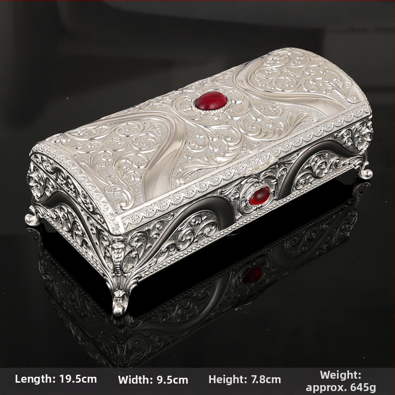 Kūrybinga europietiško stiliaus metalinė stačiakampė namų papuošalų dėžutė, aukščiausios klasės gimtadienio vestuvių dovanų dėžutė, skirta daiktams laikyti