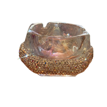 Namų svetainės peleninė su deimanto formos stikliniu cigarų indeliu, personalizuota, madinga, biuro peleninė, išskirtinė dovana