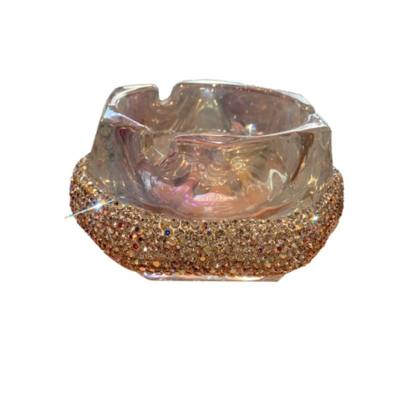 Namų svetainės peleninė su deimanto formos stikliniu cigarų indeliu, personalizuota, madinga, biuro peleninė, išskirtinė dovana