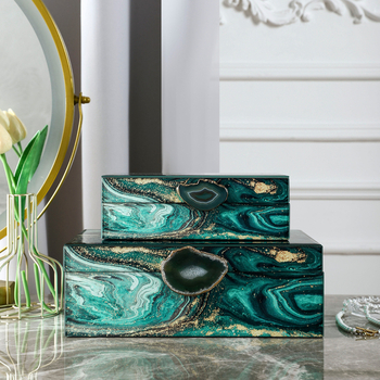 Külkereskedelmi csúcskategóriás üveg ékszerdoboz ékszertároló doboz, hozzáférhető luxus stílusú otthoni asztali díszek csomagolás ajándékdoboz készlet