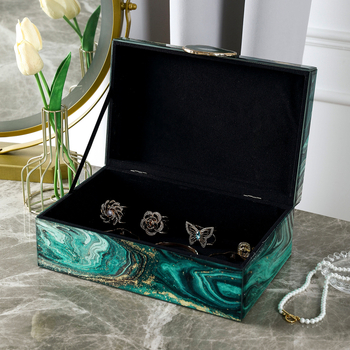 Külkereskedelmi csúcskategóriás üveg ékszerdoboz ékszertároló doboz, hozzáférhető luxus stílusú otthoni asztali díszek csomagolás ajándékdoboz készlet
