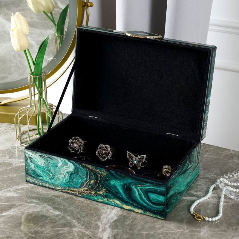 Külkereskedelmi csúcskategóriás üveg ékszerdoboz ékszertároló doboz, hozzáférhető luxus stílusú otthoni asztali díszek csomagolás ajándékdoboz készlet