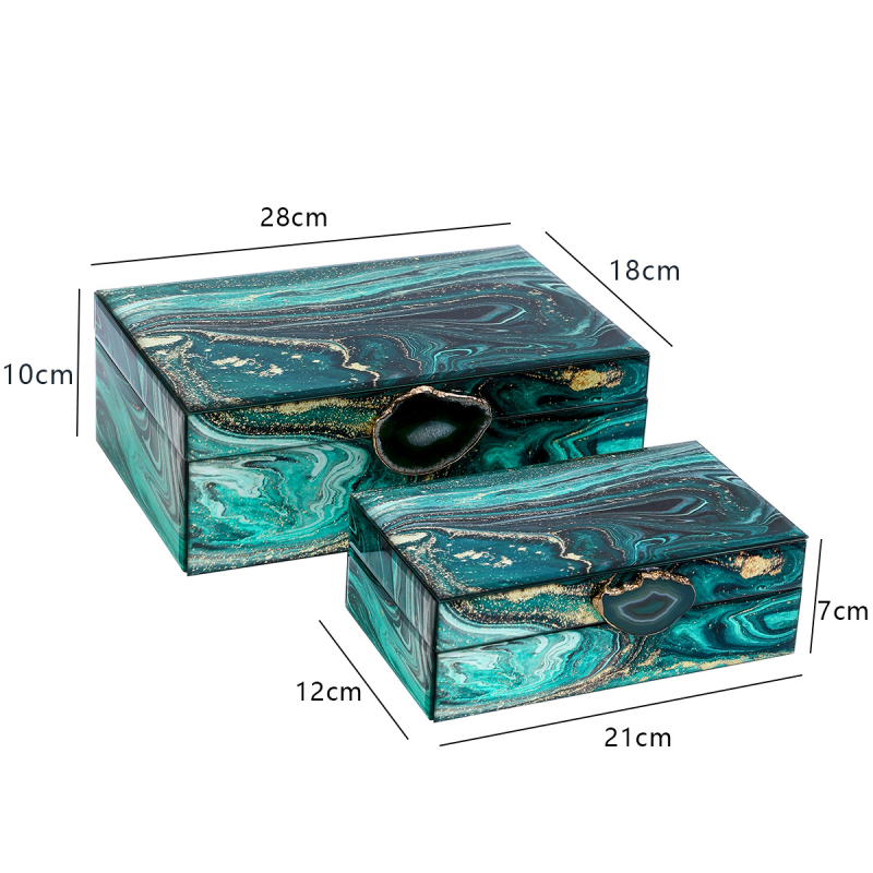 Külkereskedelmi csúcskategóriás üveg ékszerdoboz ékszertároló doboz, hozzáférhető luxus stílusú otthoni asztali díszek csomagolás ajándékdoboz készlet