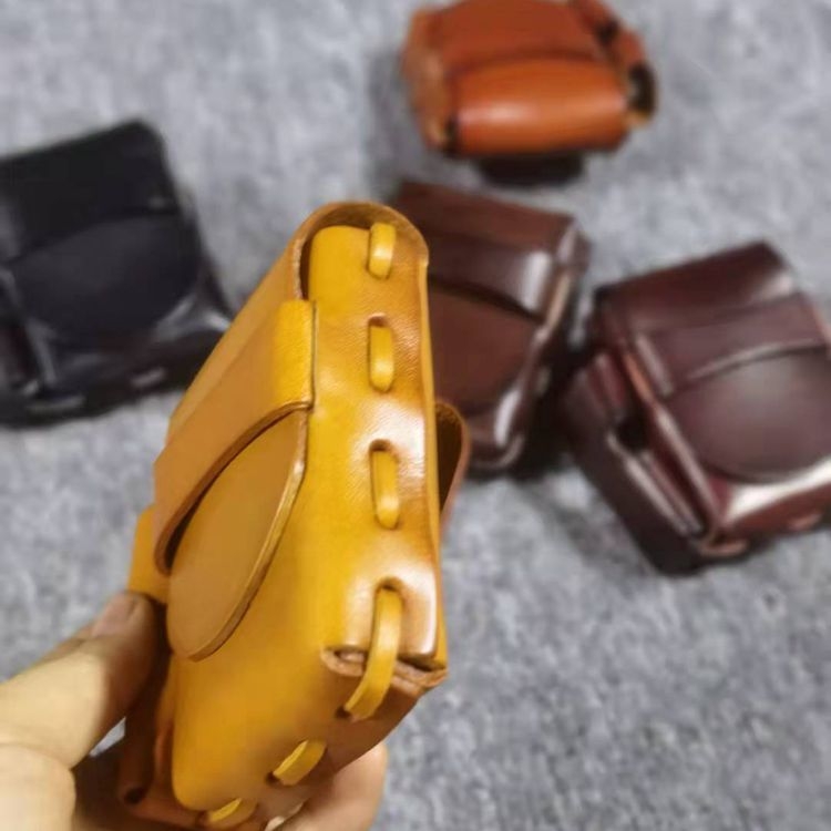 Guidongi ehtsast nahast retro-köögiviljaparknahast meeste sigaretiümbris tulemasinakattega, esimese kihi loomanahast käsitsi kootud vabaaja sigaretikott