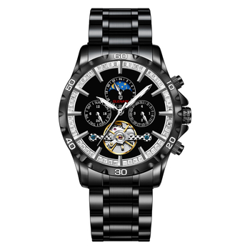 Glen uus multifunktsionaalne automaatne mehaaniline meeste käekell 8955