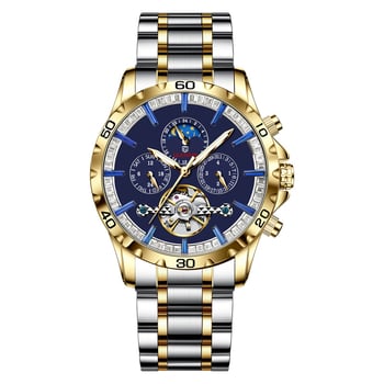 Glen uus multifunktsionaalne automaatne mehaaniline meeste käekell 8955