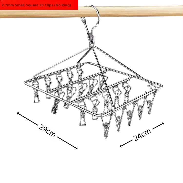 Rozsdamentes acél szárítóállvány, többkapcsos belső akasztó, háztartási szárítóállvány, zoknitartó, kollégiumi szárítózokni, tárolózokni