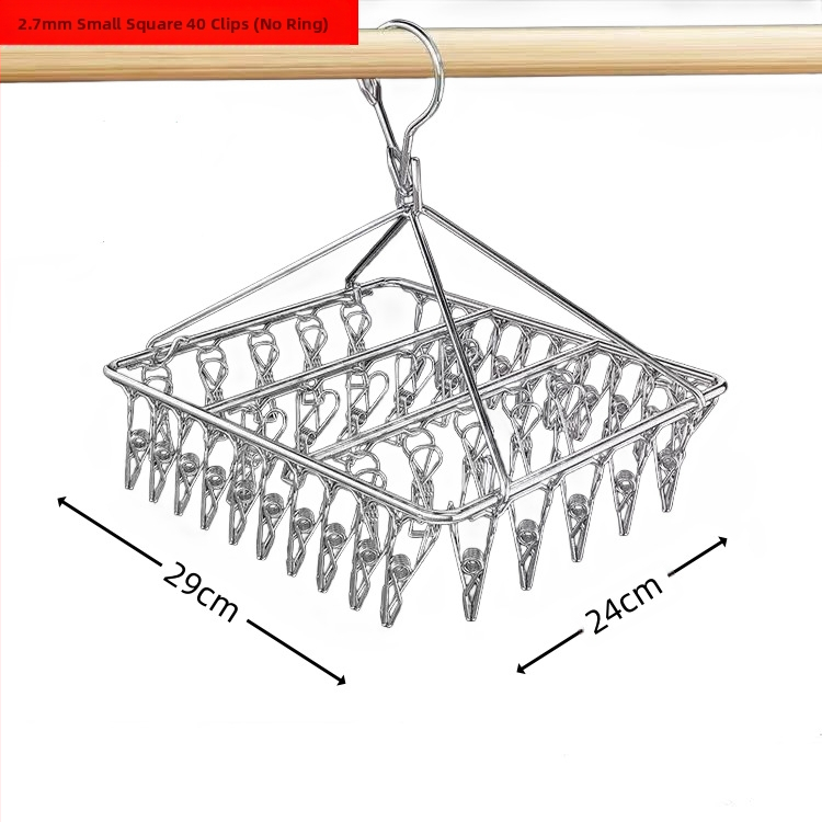 Rozsdamentes acél szárítóállvány, többkapcsos belső akasztó, háztartási szárítóállvány, zoknitartó, kollégiumi szárítózokni, tárolózokni