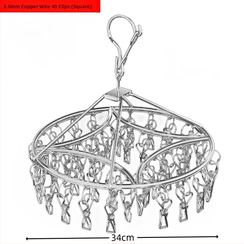 Rozsdamentes acél szárítóállvány, többkapcsos belső akasztó, háztartási szárítóállvány, zoknitartó, kollégiumi szárítózokni, tárolózokni