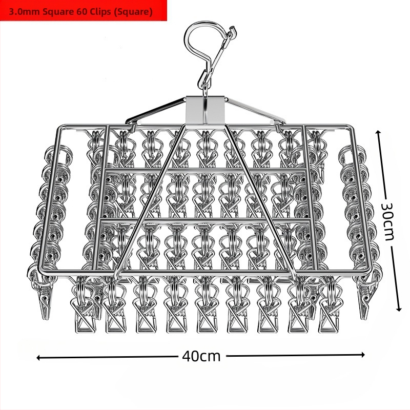 Rozsdamentes acél szárítóállvány, többkapcsos belső akasztó, háztartási szárítóállvány, zoknitartó, kollégiumi szárítózokni, tárolózokni