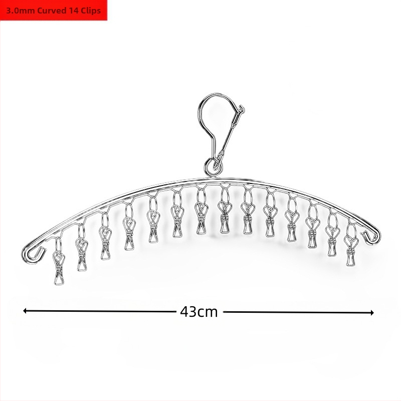 Rozsdamentes acél szárítóállvány, többkapcsos belső akasztó, háztartási szárítóállvány, zoknitartó, kollégiumi szárítózokni, tárolózokni