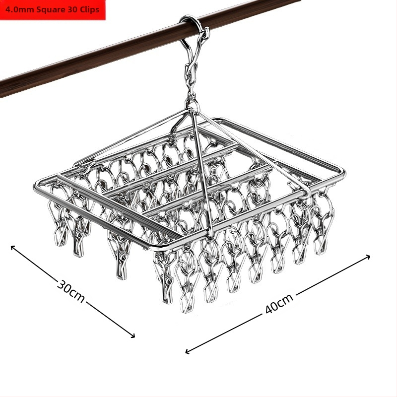 Rozsdamentes acél szárítóállvány, többkapcsos belső akasztó, háztartási szárítóállvány, zoknitartó, kollégiumi szárítózokni, tárolózokni