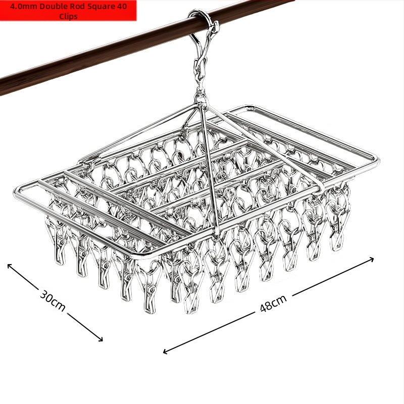 Rozsdamentes acél szárítóállvány, többkapcsos belső akasztó, háztartási szárítóállvány, zoknitartó, kollégiumi szárítózokni, tárolózokni