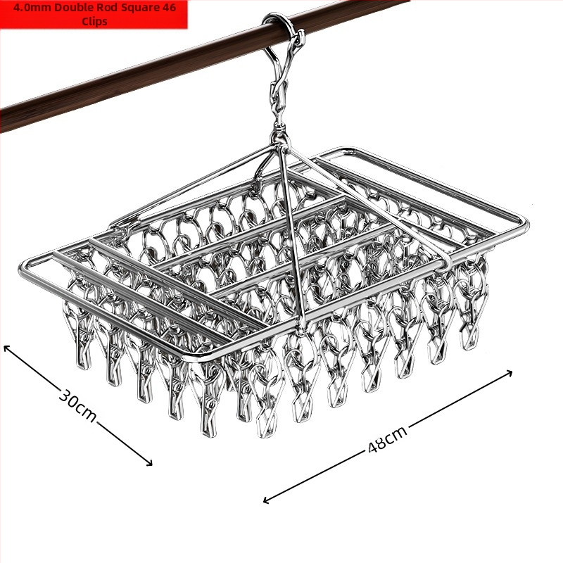 Rozsdamentes acél szárítóállvány, többkapcsos belső akasztó, háztartási szárítóállvány, zoknitartó, kollégiumi szárítózokni, tárolózokni